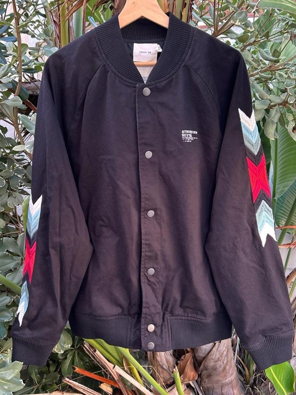 Vintage 2009 Strivers Row Varsity Bomber Jacket XL Black Embroidered